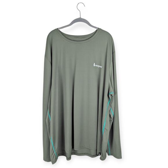 Cotopaxi Fino Long-Sleeve Tech T-Shirt Gray Green Crew Neck‎ Stretch Size XXXL - Picture 2 of 5